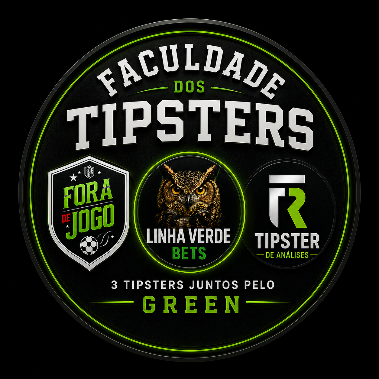 Faculdade dos Tipsters — 3 tipsters juntos pelo green